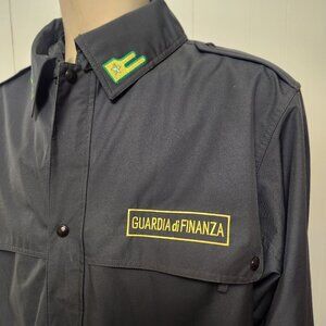 Italian police coat XL men's grey zip front